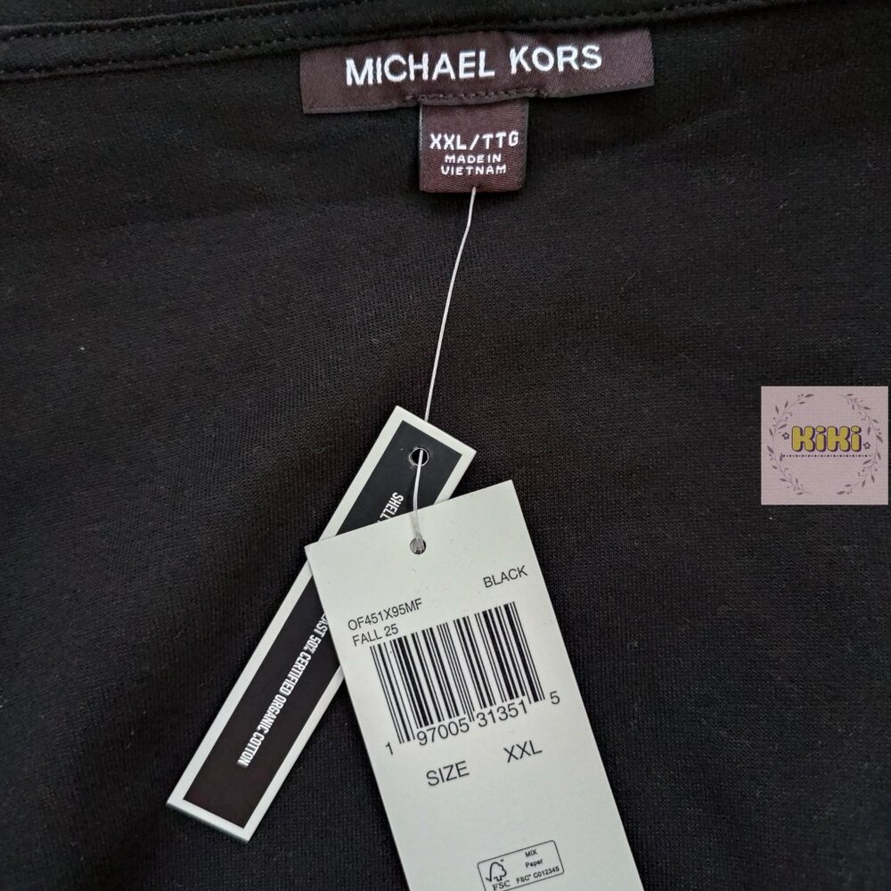 Michael Kors Logo Tape Cotton Blend Zip-Up Hoodie size XXL OF451X95MF - Picture 10 of 12